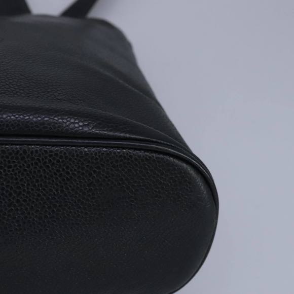 CHANEL COCO Mark Tote Bag Caviar Skin Black Gold CC Auth yk15761 - Picture 14 of 16